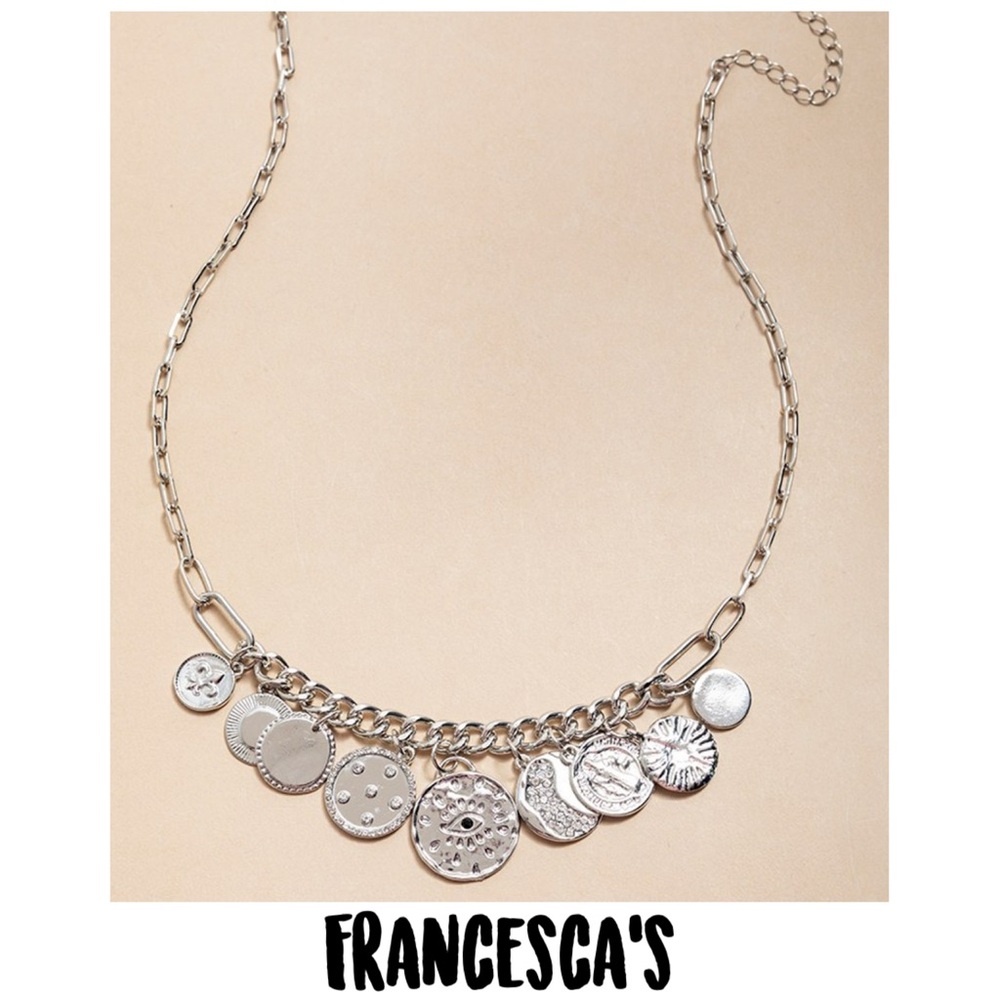 New Francesca’s Nicole Mixed Coin Charm Pendant Necklace